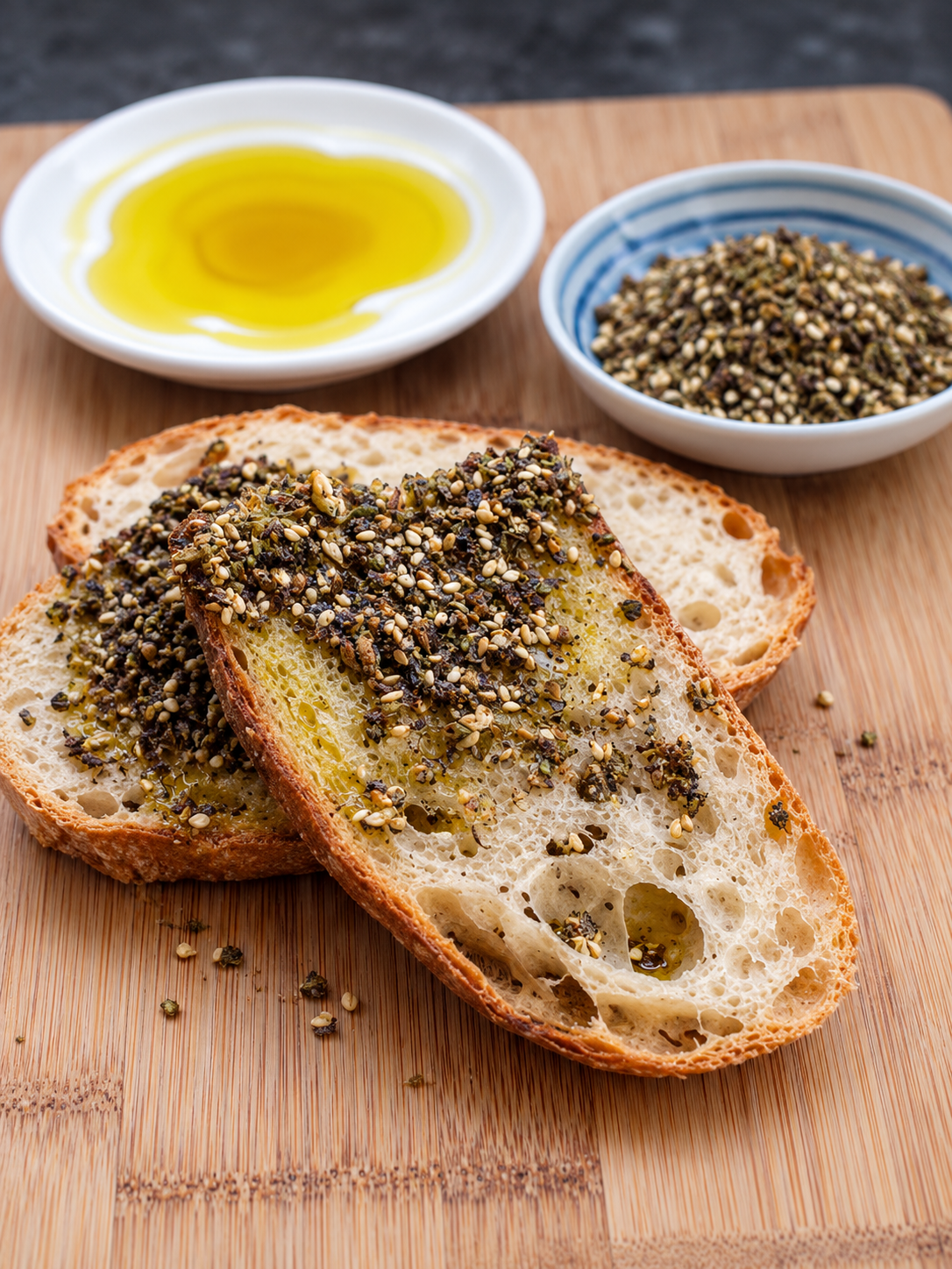 Fladenbrot mit Olivenöl und Dukkah