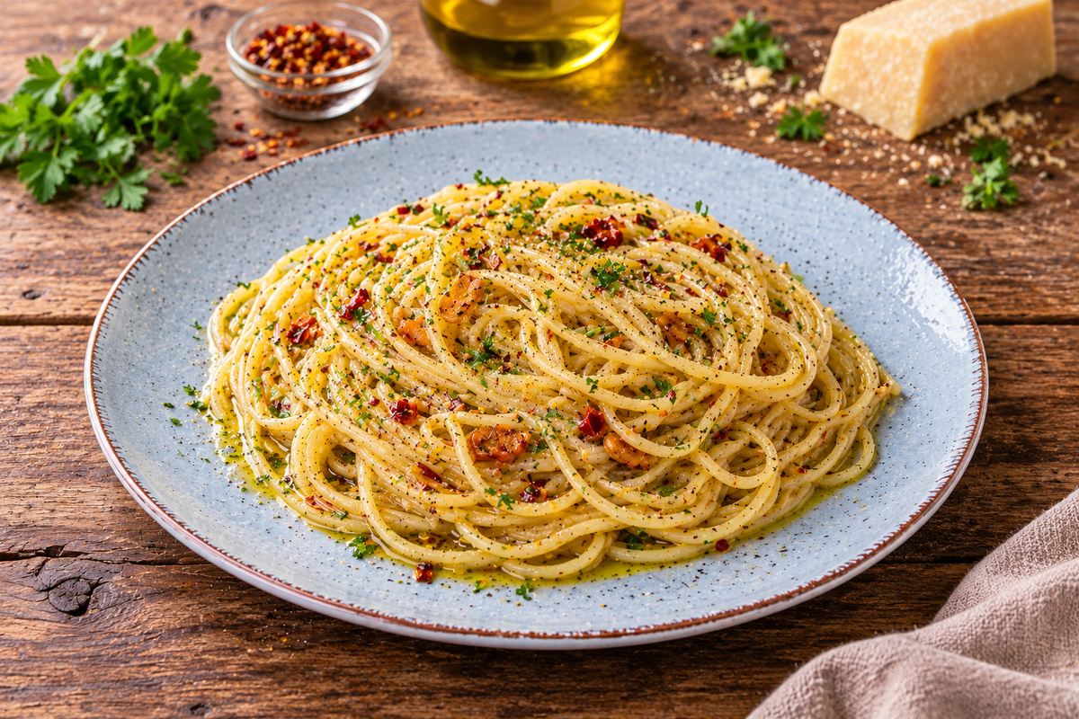 Spaghetti Aglio e Olio mit Peperoncino