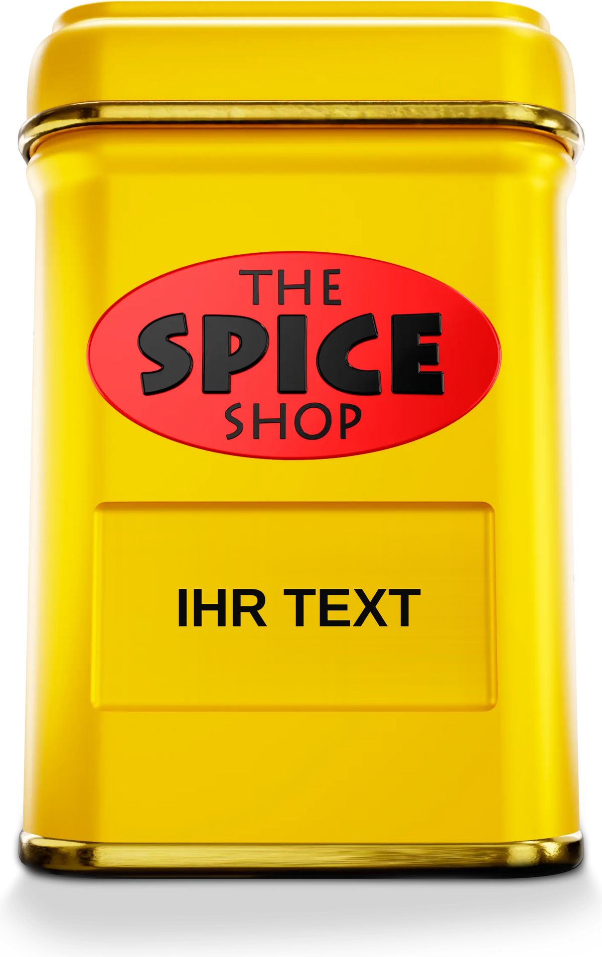 Gewürzdose mit transparentem Etikett und Wunschtext